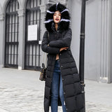 2024 New Fashion Korean Version Of Long Coat Slim Women's Hooded Long Sleeve Warm Padded Coat Tide-Outfit