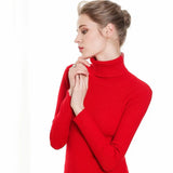 Turtleneck Pullovers Sweaters Women 2022 Autumn Winter Primer Shirt Long Sleeve Short Slim-fit tight Jumper Tops