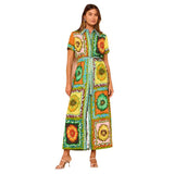 Women's Clothing 2026 Summer Holiday Style Exaggerated Fashion Print With Cardigan Super Long Dress