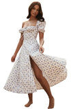 New Summer Fashion Bubble Sleeves With Open Fork Dress Dress Woman