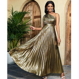 Folds High-Rise Side Zipper Party Dress Long Dress Dress Dress Long Dress