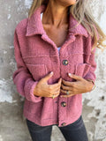 New - Autumn And Winter Roll Single-Row Buckle Lamb Wool
