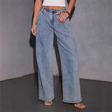 New Women's Clothing INS Wide Legs Slim Feeling Loose Drag Floor Denim