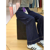 Kong Style Lazy Style Design With Velvet Trumpet Jeans Women 2025 Autumn And Winter Small High Waist Thick Thick