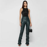 Fashion Tight Long Leather Trousers Personality
