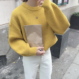 2022 New Women's Pullovers Vintage Korean Style Long Sleeve Round Neck Casual Loose Ladies Knitting Tops Sweaters