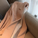 Women 2021 Fashion Office Wear Double Breasted Pink Blazer Coat Long Sleeve Pockets Female Outerwear Chic