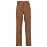 Retro Brown Drape High Waist Pants-Outfit