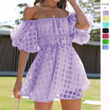 Women's Clothing Hot 2026 Summer New Sexy High-Waisted Shoulder Fashion Short Dress