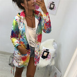 Print Jackets Spring Colourful Tie Dyeing Hooded Women Sweatshirt Casual Pocket Zipper Loose Plus size Female