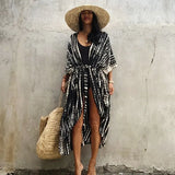 Toloer And White Tie-Dyed Cardigan Beach Dress Bikini Blouse Swimsuit With Cardigan Sunscreen Holiday