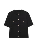 Spring 2025 New Women's Short-Sleeved Simple Fashion Knitted Jacket Skirt 1822025