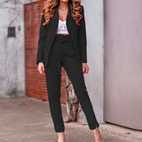 Toloer Spot 2024 Autumn And Winter Women's Fashion Long Sleeve Suit Jacket Casual Pants Suit-Outfit