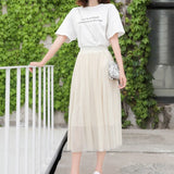 Yarn Skirt Women's Summer Long A Skirt High Waist 100 Folding Skirt 2025 Thin Soft Hanging Yarn