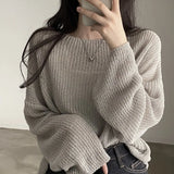 Vintage Ice Silk Oversized Knitted Sweater-Outfit