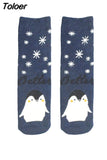 Women's Socks Christmas Peonfly Fashion Harajuku Cute Cartoon Animal Cat Dog Printed Socks Funny Skate Cotton Happy