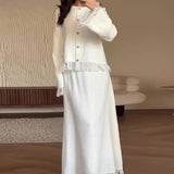Autumn New Fashion Pure Color Small Fragrant Rich Man Thousand Gold Tuxedo Splicing