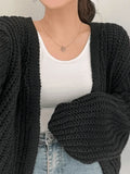 Open Front Long Sleeve Knit Cardigan-Outfit