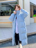 Chinese Drama Long College Style Down Jacket Female 2024 Winter Fashion Thick Loose Warm White Duck Down Matching Jacket-Outfit