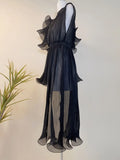 Shirt For Women Stand Collar Short Butterfly Sleeve Solid Ruched Blouses Female Fashion Summer Clothing
