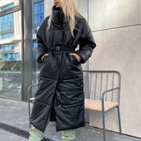 Winter Parkas Women Fashion Straight Loose Coats Women Elegant Pockets Long Cotton Jackets Female Ladies