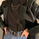 SUCHCUTE PU women leather jacket autumn coat 2020 streetwear black women Jacket esthetic gothic vintage 90s outfits Outwear