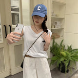 New Side Pleated Leisure Vest For Women In Spring And Summer-Outfit