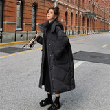 Hooded Cotton Padded Long Jackets Casual Women New Quilted Fluffy Parkas Coat Winter New Big Size Snow Wear Jaqueta