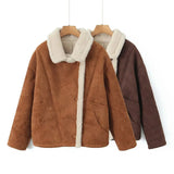New Women's Autumn And Winter Fashion Fur Collar Collar Collar Velvet Jacket