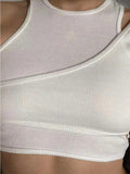 Ribbed Crop Tank Top Set-Outfit