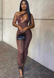 Snake Skin Printed One Shoulder Sexy