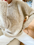 And Winter New Jacket Sweater Women Thick Lazy Style French Loose Collar Sweater Long-Sleeved Women's