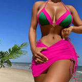 Toloer New 2024 Three-Piece Patchwork Bikini Women's