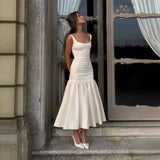 Summer New Women's Dress French Retro Sleeveless Collar Temperament Spliced Slinging
