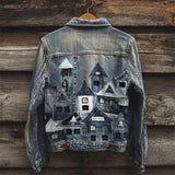 Trend 3D Digital Pattern Printing Fashion High Street Denim Jacket Men And