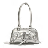 The Galactic Satchel Bow Leather Shoulder Bag-Outfit
