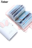 Cartoon Rabbit Card Case Business Card Holder Women Credit Passport Card Bag ID Passport Card Wallet 2023 Pink