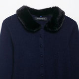 Homemade New Women's Armificed Turf Effect Spliced Knitted Coat