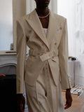 Toloer Lapel Suit Jacket Women 2024 Summer New Button Splicing Advanced Sense Women's Thin Small Suit-Outfit