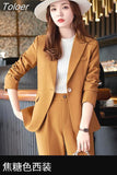 Blazer Women Office Casual Solid Long Sleeve Single Breasted Fashion Blazers Or Pants Elegant Chic Outerwear
