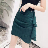 Fashion Ruffles Strip Splicing Mini Skirt 2023 Summer New Commute All-match High Waist Zipper Asymmetrical Bag Hip