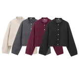 Dress Short Bomber Jacket 2025 Spring Temperament Collar Single Buckle Long Sleeves Loose Short Coat