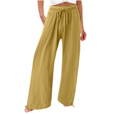 Casual Solid Color Trousers Wide