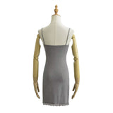 Trendy Girls' Sexy Buttocks Skirt, Breast Cushion, Lace Edge Splicing Sling Dress, Slim And Bottomed Dress-Outfit