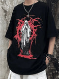 Men's Grunge Printed Short Sleeve Tee-Outfit