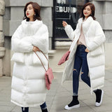 X-length Oversized Bomber Long Jacket Plus Size Woman Winter Cotton Coat Parka Women Korean Basic Jackets Outerwear Snow