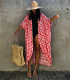 Toloer And White Tie-Dyed Cardigan Beach Dress Bikini Blouse Swimsuit With Cardigan Sunscreen Holiday