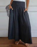 New Explosion Of Women's Fashion Casual To Hit The Broad Legs Tight Waist Bandwidth