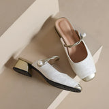 Toloer Half Slippers Female Summer Wear 2024 New Chinese Style Fairy Thick With A Word With A Cool