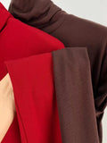 Toloer Shot Anti-Ball Cotton Pile Collar Wine Red Bottom Shirt Autumn Long-Sleeved T-Shirt Women With Slim Turtleneck